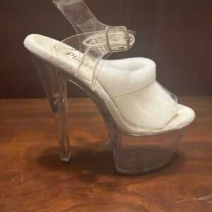 Pleaser Women's Transparent Platform Sandals